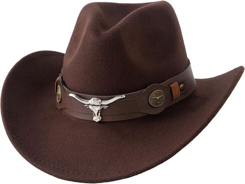 قبعات Jastore Kids Western للأولاد والبنات من لباد رعاة البقر قبعة جاز فيدورا راعية البقر مع إبزيم حزام in Kuwait
