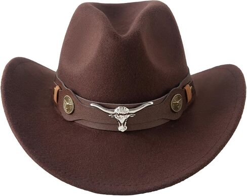 قبعات Jastore Kids Western للأولاد والبنات من لباد رعاة البقر قبعة جاز فيدورا راعية البقر مع إبزيم حزام in Kuwait