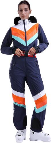 GSOU SNOW Ski Suit Women Snowsuit One Piece Snowboarding Waterproof Windproof Jumpsuit for Outdoor Sports in Kuwait