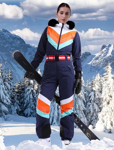 GSOU SNOW Ski Suit Women Snowsuit One Piece Snowboarding Waterproof Windproof Jumpsuit for Outdoor Sports in Kuwait