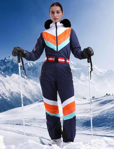 GSOU SNOW Ski Suit Women Snowsuit One Piece Snowboarding Waterproof Windproof Jumpsuit for Outdoor Sports in Kuwait