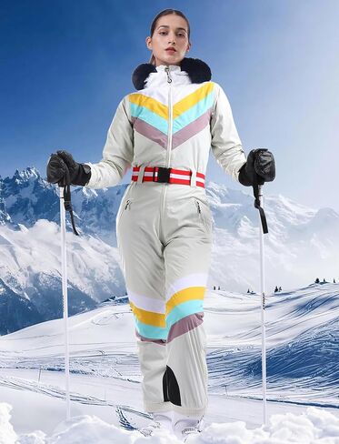 GSOU SNOW Ski Suit Women Snowsuit One Piece Snowboarding Waterproof Windproof Jumpsuit for Outdoor Sports in Kuwait