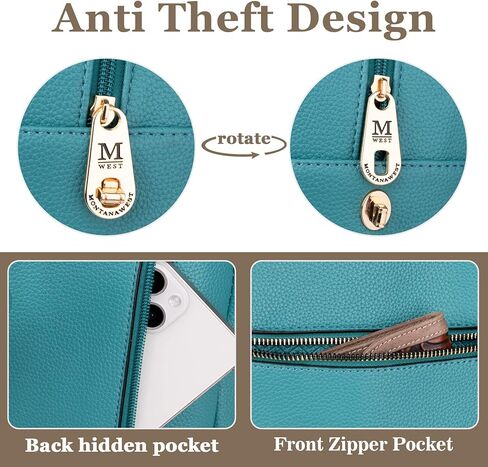 حقيبة ظهر مونتانا ويست متوسطة الحجم للنساء مضادة للسرقة مع سحاب آمن وشرابة in Kuwait