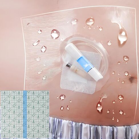 Shower Protector Dialysis Catheter Shower Cover Pd Catheter Shower Shields Dialysis Port Waterproof Picc Line Patch Wound Bandage for Showering 8"x8" 50 Pack in Saudi Arabia