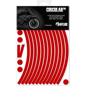VFLUO - Motorcycle Reflective Wheel Stripes kit, 1 Wheel Rim Stickers Pack, 3M Technology™ - High lateral Visibility, Discreet and Design, Easy Installation