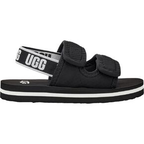 UGG Unisex-Child Lennon Slingback Sandal, Black, 4 Big Kid