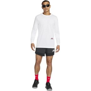 Nike Men's DRI-FIT Trail Long Sleeve Running Shirt (White) Size Small