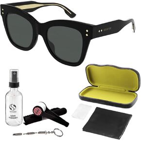 Gucci GG 1082S Cat-Eye Shape Sunglasses + Bundle with eSHADES Luxury Eyewear Kit