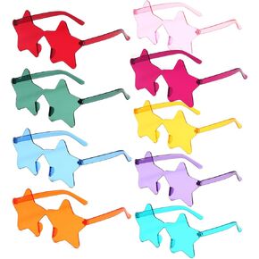 9 Pack Star Kids Sunglasses, Rimless Sunglasses Party Favors, Colorful Sunglasses for Women, Girls, Boys, Unisex Party Glasses Party Supplies for Birthday, Beach, Pool, Outdoors