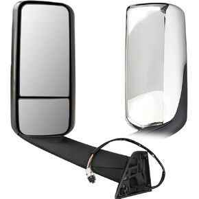 For 2018-2024 Freightliner Cascadia Door Mirror Assembly with Chrome Back Cover Heated Defrost Motorized Right Passenger Side RH
