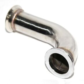 2.5 "ID V-Band Turbo الفولاذ المقاوم للصدأ 90 درجة محول كوع العادم شفة الأنابيب