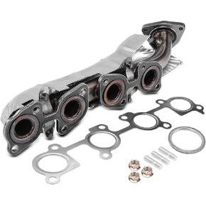 A-Premium Left Side Exhaust Manifold Kit W/Gasket, Studs, Nuts & Heat Shield [DOHC 8Cyl 4.7L] Compatible with Toyota Sequoia 2001-2004, Tundra 2000-2004, Replace# 1710550151