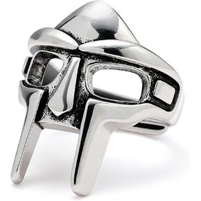 Yumikoo DOOM Mask Ring for Men Adjustable Ring Gladiator Style