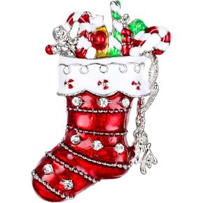 EVER FAITH Christmas Brooch Pins for Xmas Holiday Party Celebration, Austrian Crystal Lovely Christmas Jewelry Gift for Women