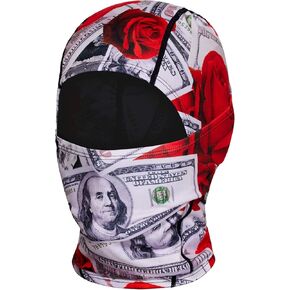 PSD 100 Roses Balaclava Face Mask Men & Women - Lightweight, Breathable Neck Gaiter Balaclava Ski Mask for Outdoor Sports