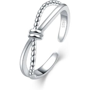 حلقات بيان من الفضة الإسترلينية عيار 925 من CHIC & ARTSY للنساء مع زركونيا مكعبة، حلقات قابلة للتعديل، حلقات زفاف قابلة للتعديل للنساء، هدايا مجوهرات عيد الحب للنساء، هدايا للزوجة والأم