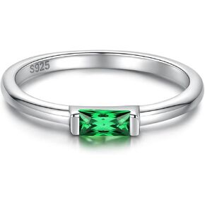 Birthstone Rings Jewelry 925 Sterling Silver Colorful Stackable Promise Ring for Women Wife Girlfriend Mom