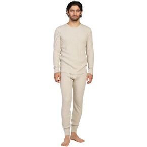 LAPASA Men's Cotton Waffle Thermal Underwear Set Midweight & Heavyweight Long Johns Base Layer Cold Weather M60/M137