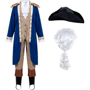 Spooktacular Creations George Washington Colonial Boys Costume Set with Wig and Hat