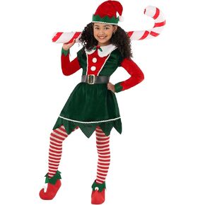 Morph Elf Costume For Girls, Girls Christmas Elf Costume, Girls Christmas Elf Dress, Christmas Elf Costume Kids, Festive Elf