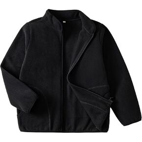 Toddler Fleece Jacket Kids Lightweight Outerwear Boys Girls Long Sleeve Fall Spring Coat 2-7 years