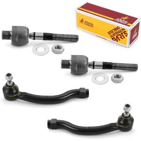 Metrix Premium Chassis Parts - 4 PC Inner & Outer Tie Rod End Kit Fits 2004-2008 Acura TL, Replacement EV80210, ES800218, ES800217, Made in Europe