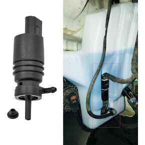 Windshield Washer Pump with Grommet, Windshield Washer Fluid Pump, Windshield Washer Pump Replacement for Mercedes-Benz, Replaces OEM #: 67128362154, 67128377612
