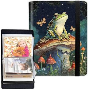 Small Photo Album 4x6 100 Photos, Album de Fotos PU Leather Cover Wedding Family Memorial Anniversary Birthday Photo Albums Picture Albums Holds with Strong Elastic Band, Flower Hummingbird