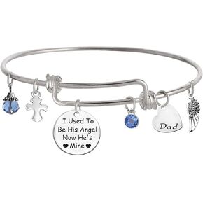 I Used to Be His Angel Now He's Mine Bracelet Daddy Bracelet,Memorial Bracelet