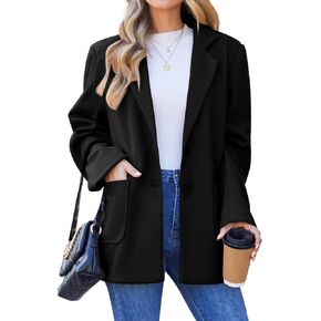 Blazers for Women Work Office Fully-Lined Warm Lapel Casual Jacket Oversized Long Sleeve Business Suit