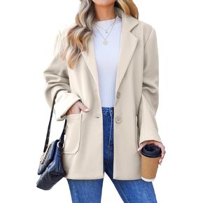 Blazers for Women Work Office Fully-Lined Warm Lapel Casual Jacket Oversized Long Sleeve Business Suit