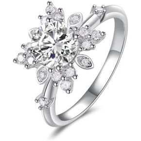 Classic Adjustable Natural 1-Carat Diamond Ring for Women, Adjustable in 925 Silver, Open-End Design for Comfort, Best Gifts for Her