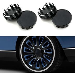 4PCS Wheel Center Caps for Rims, Snap-in Plastic Wheel Center Hub Cap Cover, Universal Car Accessories (Outer 54MM/2.13 Inch, Inner 45MM/1.75 Inch) (Black)