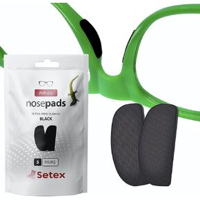 Setex Gecko Grip Ultra-Thin 0.6mm Anti Slip Eyeglass Nose Pads, (5 Clear Pair) USA Made, 2500 Innovative Microstructured Fibers per Nose Pad, 0.6mm x 7mm x 16mm