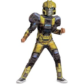 Disguise Boys B127 Transformers One Costume, Official Transformers Animated Movie Bumblebee Muscle Costume for Kids