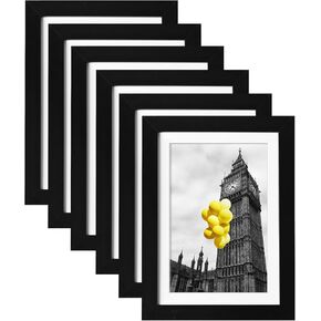 Picture Frame, Set of 6 12x16 Natural Wood, Poster Frame with Plexiglass, Tabletop & Wall Mount, Ideal Gift for Any Occasion