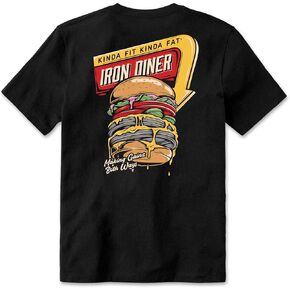 Kinda Fit Kinda Fat Iron Diner Burger Funny Workout Graphic T-Shirt