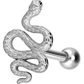 PIERCINGLINE Ear Piercing SNAKE Earring Tragus Piercing Jewelry Surgical Steel tragus earring helix piercing jewelry in 4 colors – snake earrings for women and men