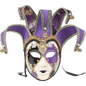 Toyvian Costume Full Face Full Face Venetian Mask Jester Mask Full Face Venetian Women Masquerade Cosplay Costume Prop Carnival Venice Italy Halloween Maskaraid Mask Women Italy Ornament