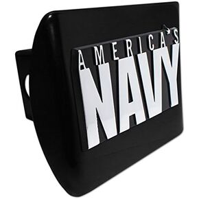 USN Navy Anchor Black Metal Hitch Cover