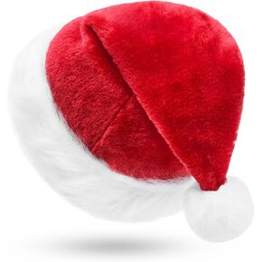 Ammiko Santa Hat Unisex Santa Hats Adult Kids Christmas Hat Velvet Santa Claus Hat Plush Xmas Hat Festive Holiday Party