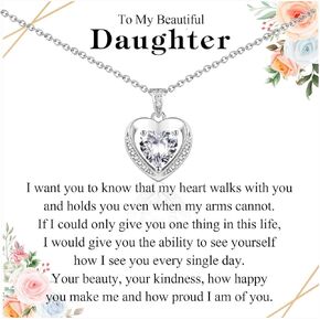 Necklace Gifts for Mom Grandma Daughter Granddaughter, Trendy Hearts Jewerly Gifts Present as Christmas Stocking Stuffers Birthday Mothers Day Valentines Day Easter Gifts