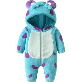 Halloween Baby Clothes Toddler Girl Boy Animal Outfit Fuzzy Warm Hooded Zipper Romper Funny Carnival Cosplay Clothes
