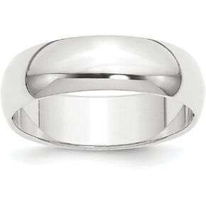 Solid Platinum 8 mm Comfort Fit Rounded Wedding Band Ring
