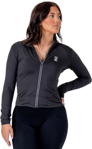 VIZSLA Women's Workout Zip Up Athletic Lightweight Jacket with Thumb Holes, Pocket in Saudi Arabia