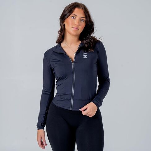 VIZSLA Women's Workout Zip Up Athletic Lightweight Jacket with Thumb Holes, Pocket in Saudi Arabia