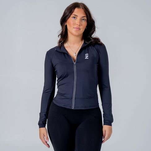 VIZSLA Women's Workout Zip Up Athletic Lightweight Jacket with Thumb Holes, Pocket in Saudi Arabia