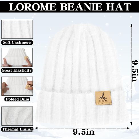 2 Set Winter Hat Scarf Gloves and Ear Warmer, Black White Warm Knit Beanie Hat Touch Screen Gloves for Men Women in Kuwait