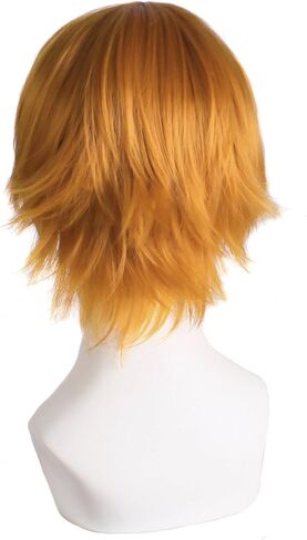 MapofBeauty 12 Inch / 30 cm Men Short Straight Wig Cosplay Costume Wig (Black) in Saudi Arabia