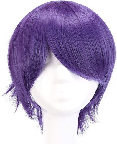 MapofBeauty 12 Inch / 30 cm Men Short Straight Wig Cosplay Costume Wig (Black) in Saudi Arabia